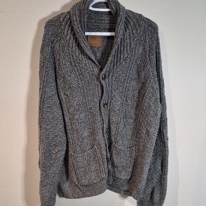 Men's Charcoal Shawl Collar Cardigan